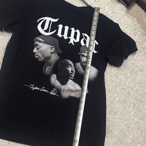 Black Graphic T-Shirt with Tupac Design